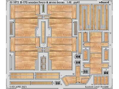 B-17G wooden floors & ammo boxes 1/48 - Hk Models - zdjęcie 1