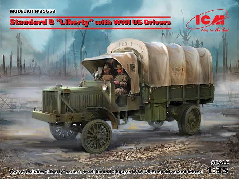 Amerykańska ciężarówka Standard B Liberty z figurkami kierowców - zdjęcie 1