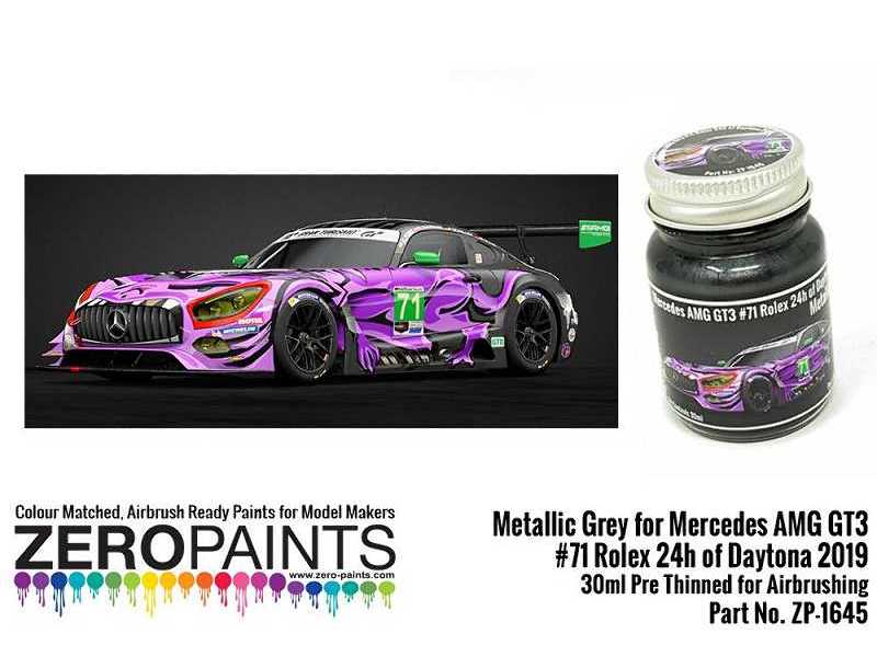 1645 Mercedes Amg Gt3 #71 Rolex 24h Of Daytona 2019 Metallic Gre - zdjęcie 1 1645 Mercedes Amg Gt3 #71 Rolex 24h Of Daytona 2019 Metallic Gre - zdjęcie 1