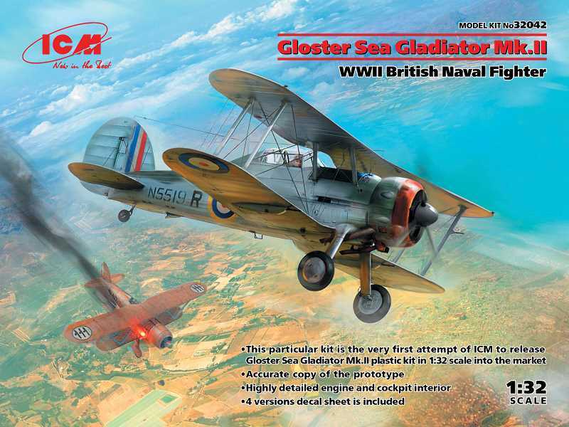 Gloster Sea Gladiator Mk.II brytyjski myśliwiec morski - zdjęcie 1 Gloster Sea Gladiator Mk.II brytyjski myśliwiec morski - zdjęcie 1