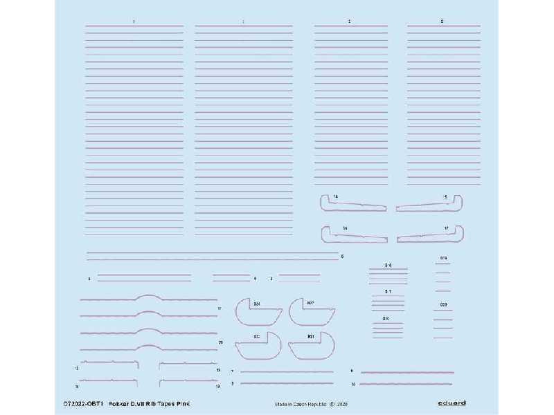 Fokker D. VII rib tapes pink 1/72 - zdjęcie 1