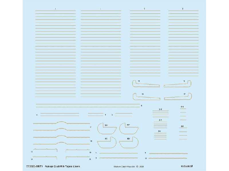 Fokker D. VII rib tapes linen 1/72 - zdjęcie 1