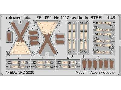 He 111Z seatbelts STEEL 1/48 - zdjęcie 1