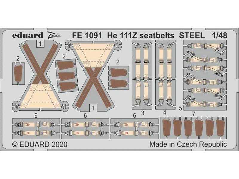 He 111Z seatbelts STEEL 1/48 - zdjęcie 1