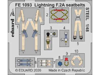 Lightning F.2A seatbelts STEEL 1/48 - zdjęcie 1