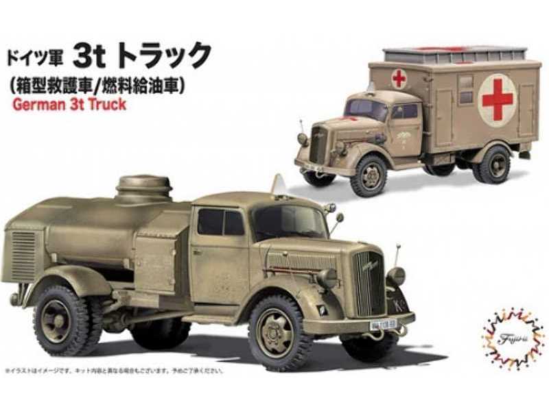 German 3t Truck (Ambulance & Fuel Tanker) 2 In 1 - zdjęcie 1 German 3t Truck (Ambulance & Fuel Tanker) 2 In 1 - zdjęcie 1