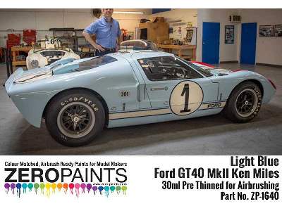 1640 Light Blue Ford Gt40 Mk Ii Ken Miles - zdjęcie 2