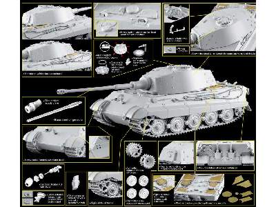 Sd.Kfz.182 Kingtiger Henschel Turret Last Prod. w/Transp. Track - zdjęcie 2