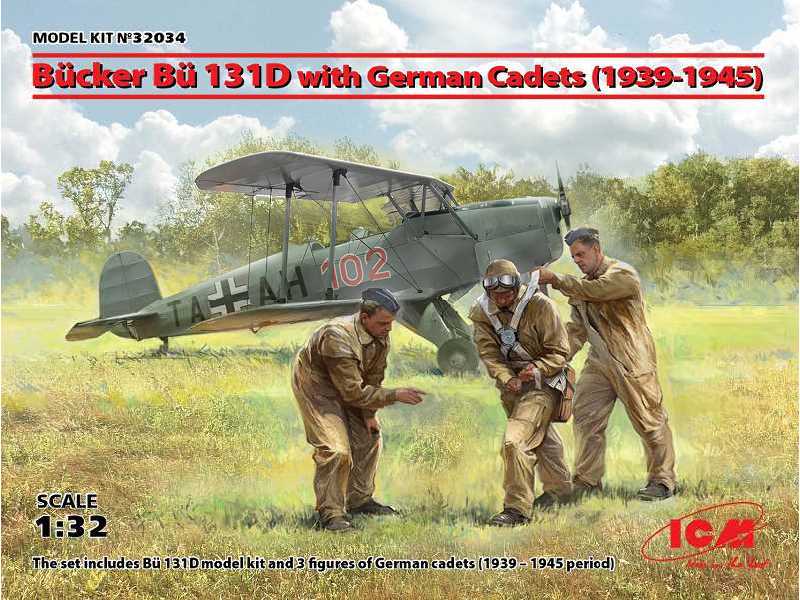Bücker Bü 131D z figurkami niemieckich kadetów 1939-1945 - zdjęcie 1 Bücker Bü 131D z figurkami niemieckich kadetów 1939-1945 - zdjęcie 1