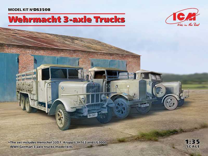 3-osiowe ciężarówki Wehrmachtu Henschel 33D1 Krupp L3H163 LG3000 - zdjęcie 1