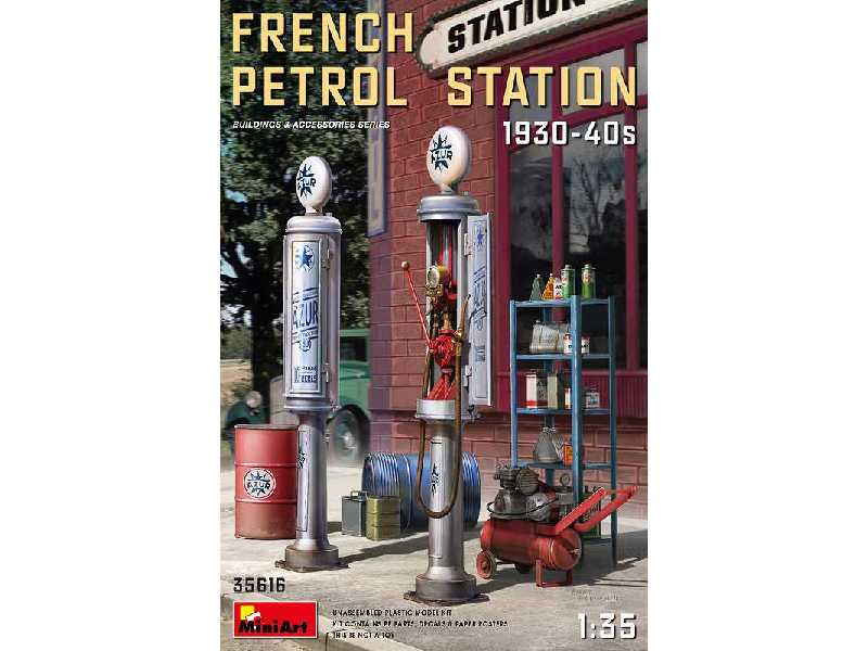 Francuska stajca benzynowa - 1930-1940 - zdjęcie 1