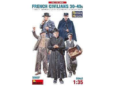 Francuscy cywile 1930-1940 - żywiczne głowy - zdjęcie 1