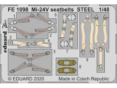 Mi-24V seatbelts STEEL 1/48 - Zvezda - zdjęcie 1