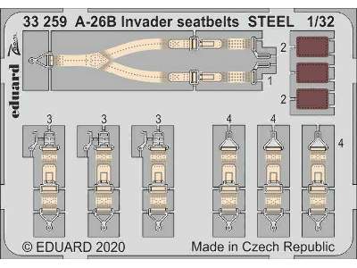 A-26B Invader seatbelts STEEL 1/32 - Hobby Boss - zdjęcie 1