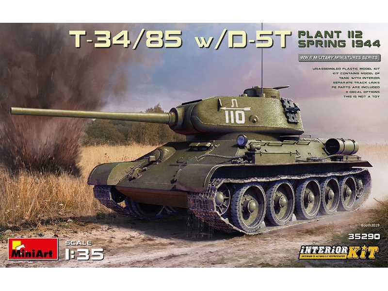 T-34/85 W/D-5t - Fabryka 112 - Wiosna 1944 - z wnętrzem! - zdjęcie 1 T-34/85 W/D-5t - Fabryka 112 - Wiosna 1944 - z wnętrzem! - zdjęcie 1