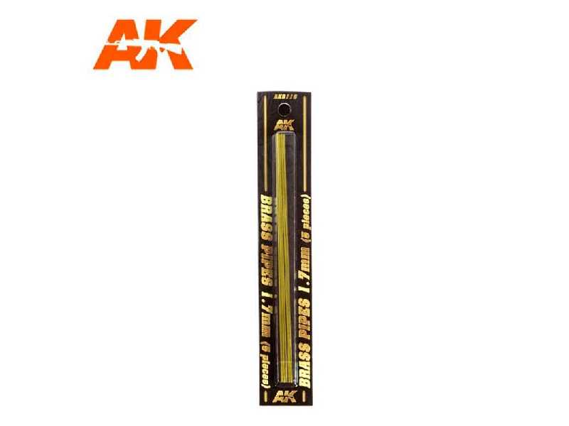 Rurki mosiężne 1,7mm, 5 szt. - zdjęcie 1 Rurki mosiężne 1,7mm, 5 szt. - zdjęcie 1