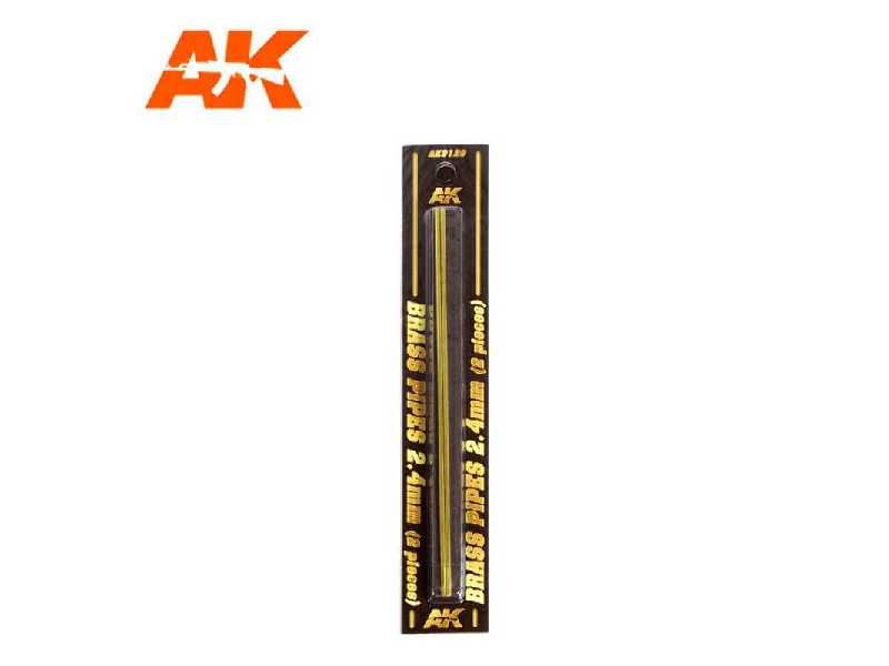 Rurki mosiężne 2,4mm, 2 szt. - zdjęcie 1 Rurki mosiężne 2,4mm, 2 szt. - zdjęcie 1