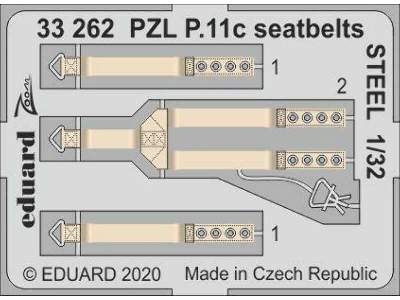 PZL P.11c seatbelts STEEL 1/32 - Ibg - zdjęcie 1