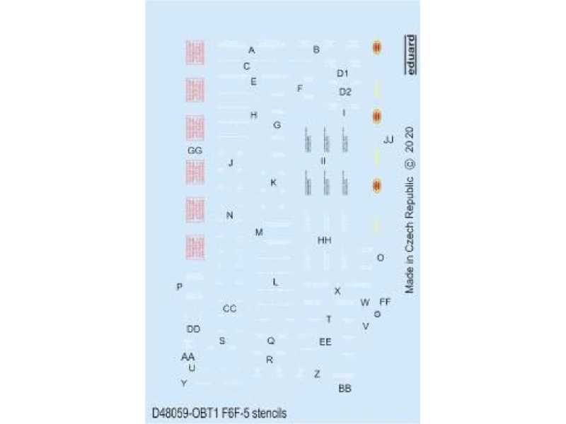 F6F-5 stencils 1/48 - zdjęcie 1 F6F-5 stencils 1/48 - zdjęcie 1