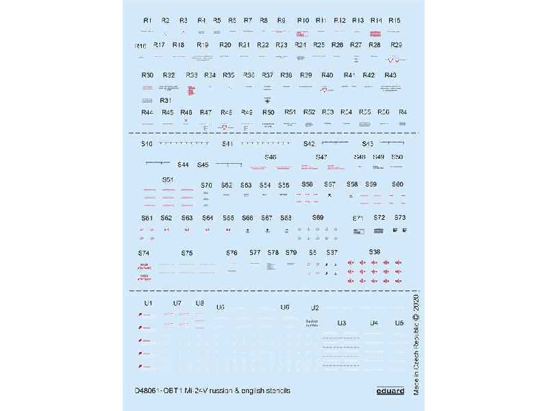 Mi-24V stencils Russian & English 1/48  - zdjęcie 1