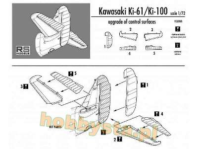 Powierzchnie sterowe do Kawasaki Ki-61/Ki-100 - zdjęcie 2