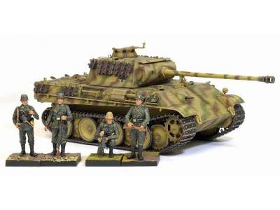 Panther G Late Production w/Zimmerit + Wehrmacht Infantry Figure - zdjęcie 1