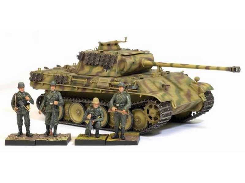 Panther G Late Production w/Zimmerit + Wehrmacht Infantry Figure - zdjęcie 1 Panther G Late Production w/Zimmerit + Wehrmacht Infantry Figure - zdjęcie 1