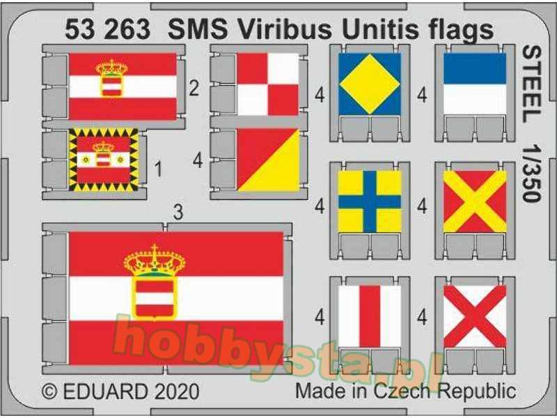 SMS Viribus Unitis flags STEEL 1/350 - zdjęcie 1 SMS Viribus Unitis flags STEEL 1/350 - zdjęcie 1