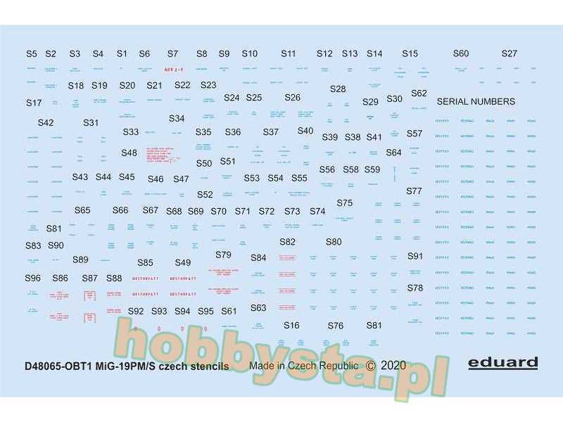 MiG-19 stencils Czech 1/48 - zdjęcie 1
