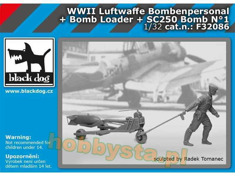 WWii Luftwaffe Bombenpersonal + Bomb Loader + Sc250 Bomb N°1 - zdjęcie 1 WWii Luftwaffe Bombenpersonal + Bomb Loader + Sc250 Bomb N°1 - zdjęcie 1
