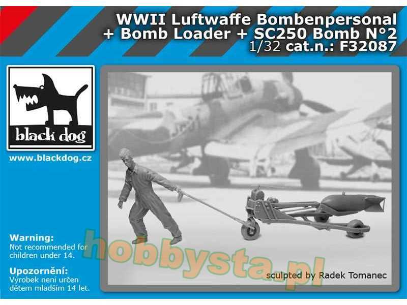 WWii Luftwaffe Bombenpersonal + Bomb Loader + Sc250 Bomb N°2 - zdjęcie 1