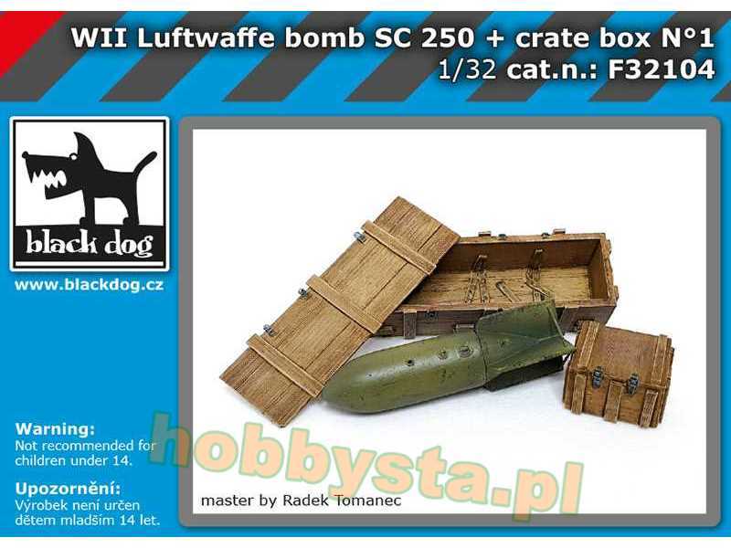WW Ii Luftwaffe Bomb Sc 250 + Crate Box N°1 - zdjęcie 1 WW Ii Luftwaffe Bomb Sc 250 + Crate Box N°1 - zdjęcie 1