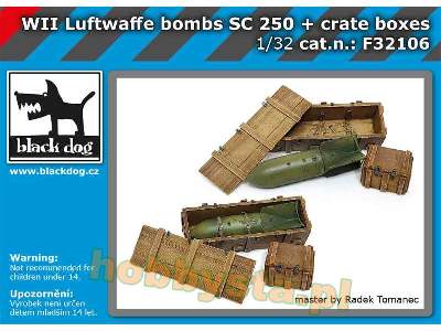 WW Ii Luftwaffe Bombs Sc 250 + Crate Boxes - zdjęcie 1