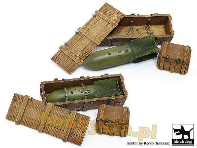 WW Ii Luftwaffe Bombs Sc 250 + Crate Boxes - zdjęcie 2