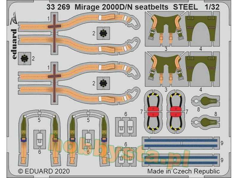 Mirage 2000D/ N seatbelts STEEL 1/32 - zdjęcie 1