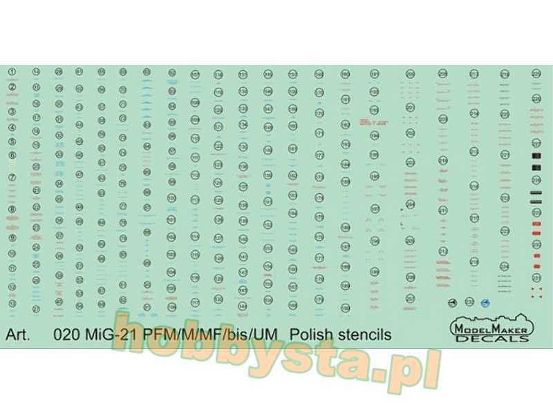 Mig-21pfm/M/Mf/Bis Polish Stencils - zdjęcie 1