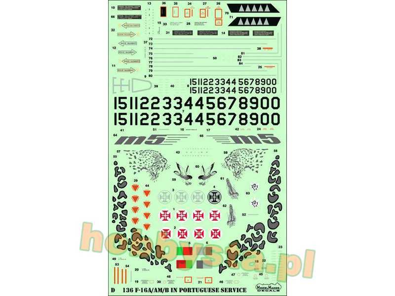 F-16a/Am/B/Bm In Portuquese Service - Generic Set - zdjęcie 1 F-16a/Am/B/Bm In Portuquese Service - Generic Set - zdjęcie 1