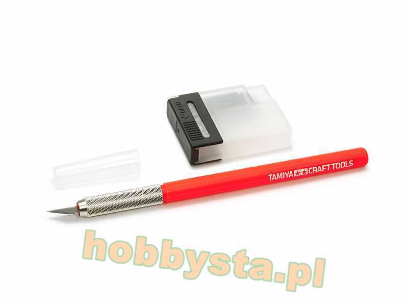 Nożyk modelarski z wymiennymi ostrzami - czerwony - zdjęcie 1