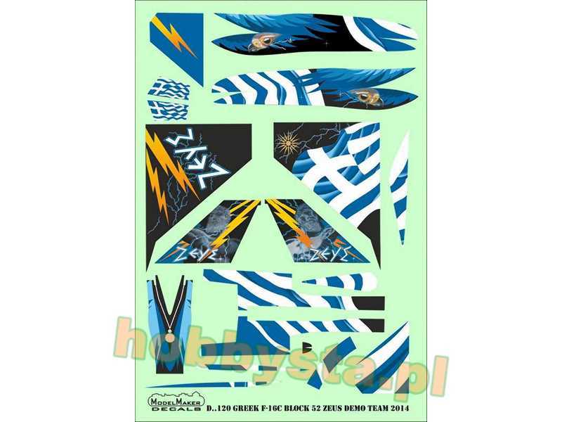 Greek F-16c Block 52 ZeUS Demo Team 2015 Decal + Resin Cft And P - zdjęcie 1 Greek F-16c Block 52 ZeUS Demo Team 2015 Decal + Resin Cft And P - zdjęcie 1