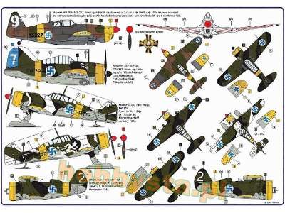 B.Roc, Ms 406, Bf 109 G-6, Buffalo, Fokker D.Xxi, I-153 - zdjęcie 3