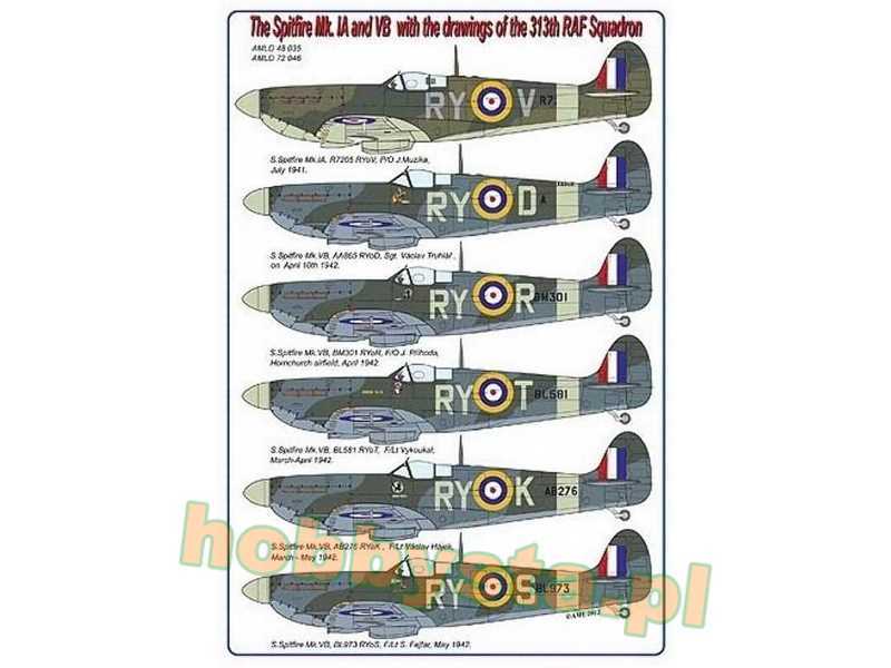 The Spitfire Mk.Ia And Vb With Drawings Of The 313th RAF Squadro - zdjęcie 1 The Spitfire Mk.Ia And Vb With Drawings Of The 313th RAF Squadro - zdjęcie 1