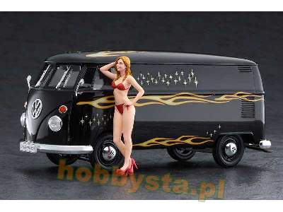 52264 Volkswagen Type 2 Delivery Van Fire Pattern W/Blond Girl's - zdjęcie 2