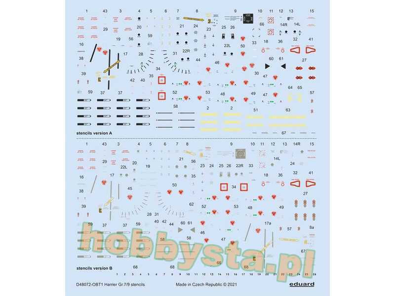 Harrier GR.7/9 stencils 1/48 - zdjęcie 1
