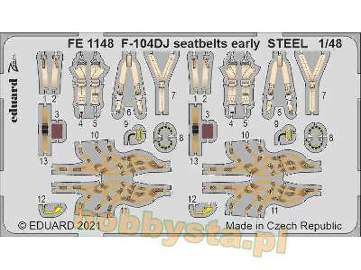 F-104DJ seatbelts early STEEL 1/48 - zdjęcie 1