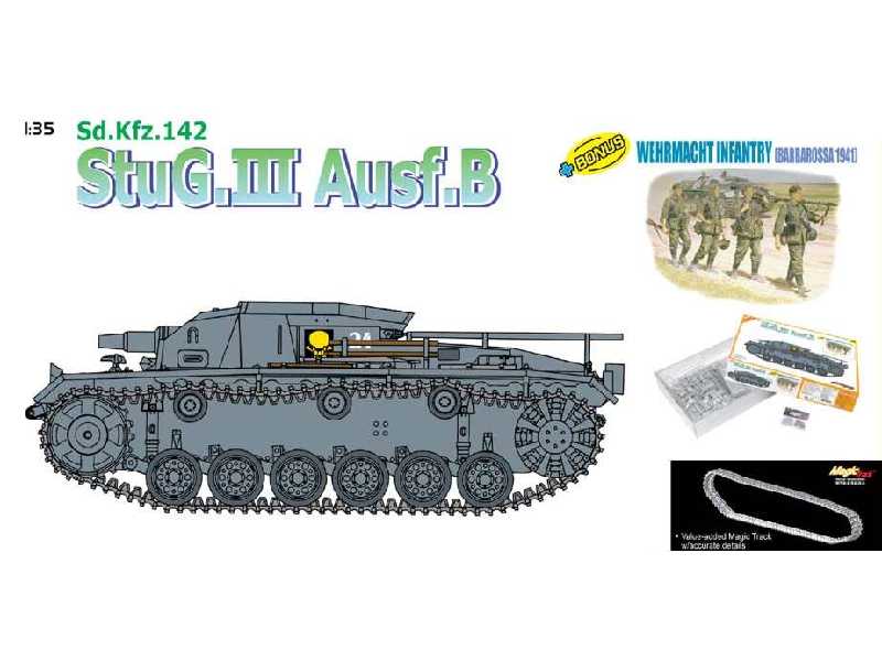 StuG. III Ausf. B + figurki Wehrmacht Infantry, Barbarossa 1941 - zdjęcie 1 StuG. III Ausf. B + figurki Wehrmacht Infantry, Barbarossa 1941 - zdjęcie 1