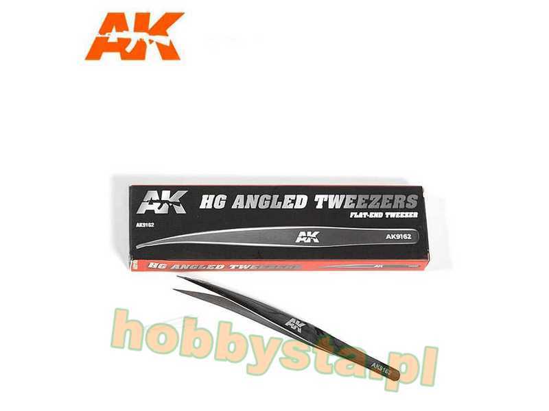 Hg Angled Tweezers 02 Flat-end - zdjęcie 1 Hg Angled Tweezers 02 Flat-end - zdjęcie 1