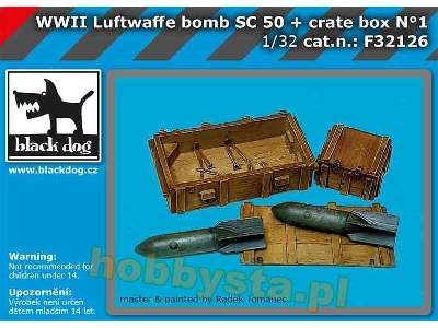 WW Ii Luftwaffe Bomb Sc 50 + Crate Box N°1 - zdjęcie 1