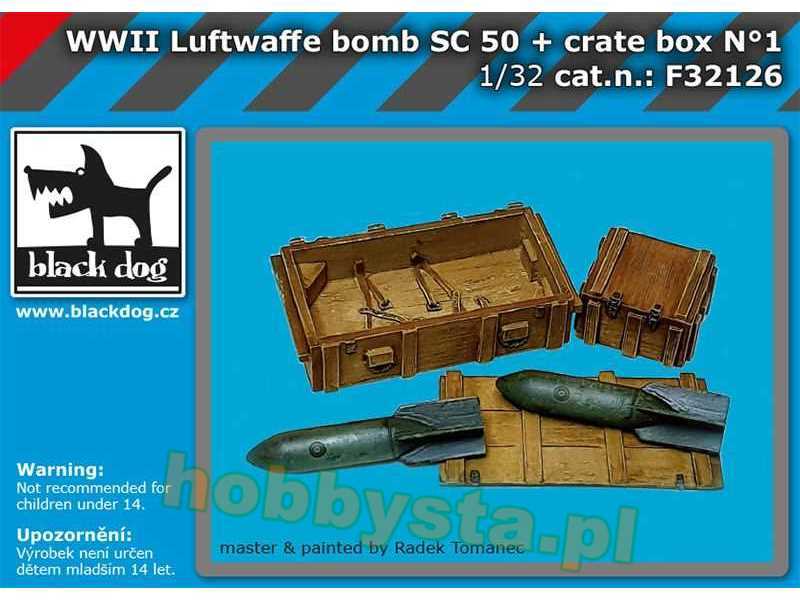 WW Ii Luftwaffe Bomb Sc 50 + Crate Box N°1 - zdjęcie 1 WW Ii Luftwaffe Bomb Sc 50 + Crate Box N°1 - zdjęcie 1