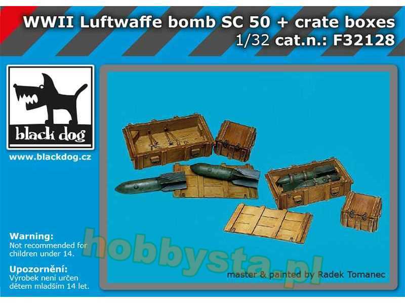 WW Ii Luftwaffe Bomb Sc 50 + Crate Boxes - zdjęcie 1 WW Ii Luftwaffe Bomb Sc 50 + Crate Boxes - zdjęcie 1