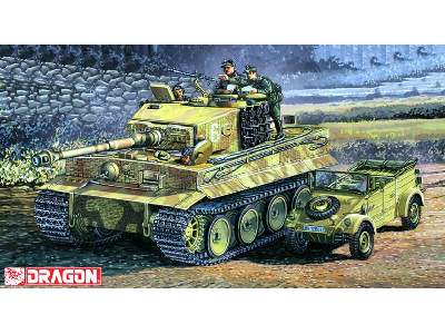 Sd.Kfz.181 Tiger I Mid Production w/Zimmerit & Kubelwagen - zdjęcie 1